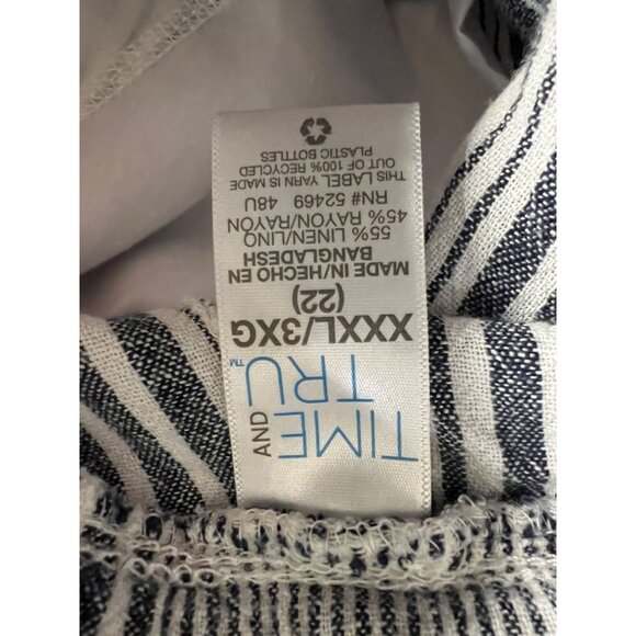 Time and true Capris XXXL 3XL (22) Linen Pinstripe Baggy Boho Chic Y2K - Picture 9 of 10